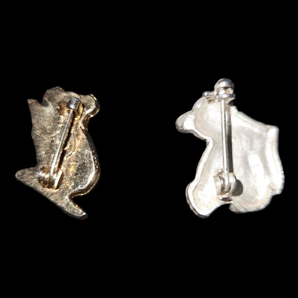 Vintage Bear Brooch Lot – Opal Inlay Gold Tone Koala & Pewter Teddy Bear Pin - Picture 2 of 2